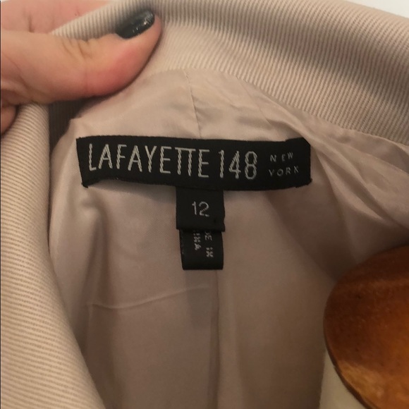 Lafayette 148 New York beige pearl button jacket - Picture 7 of 8